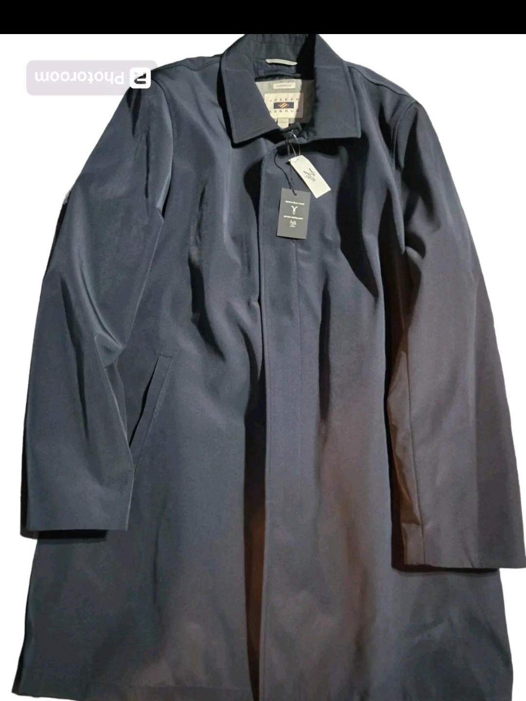 Joseph Abboud Dark Navy Modern-Fit Overcoat Water Repellant